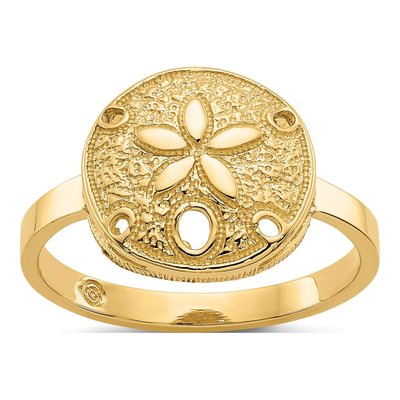 14K Yellow Gold Sand Dollar Ring