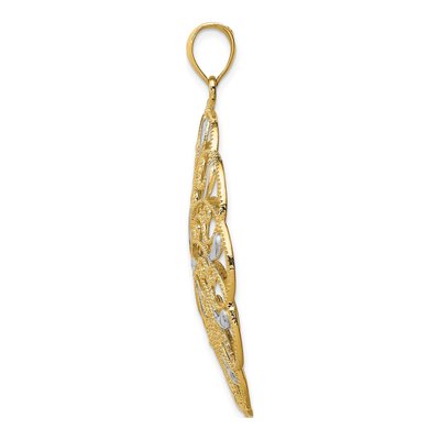 14K Yellow Gold Diamond-Cut Swirl Pendant – view 3