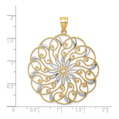 14K Yellow Gold Diamond-Cut Swirl Pendant – view 4