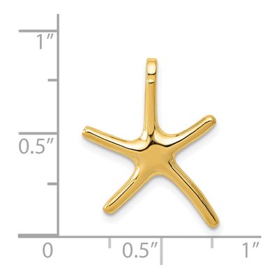 14K Yellow Gold Starfish Slide Pendant – view 4