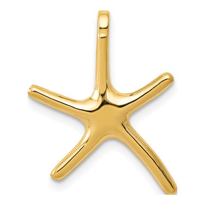 14K Yellow Gold Starfish Slide Pendant