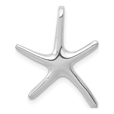 14K White Gold Starfish Slide Pendant