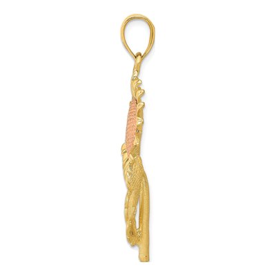 14K Two-Tone Gold Sunflower Pendant – view 3