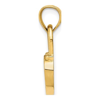 14K Yellow Gold Heart Lock Charm – view 3