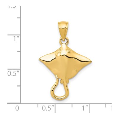 14K Yellow Gold Stingray Pendant – view 4