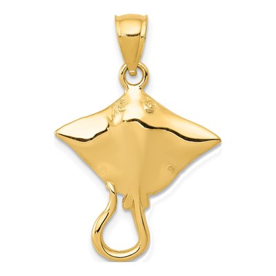 14K Yellow Gold Stingray Pendant