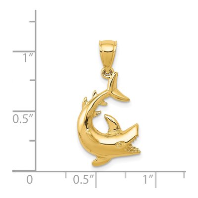14K Yellow Gold Shark Pendant – view 4