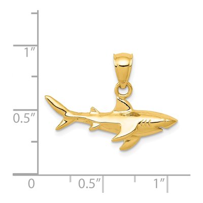 14K Yellow Gold Shark Pendant – view 4