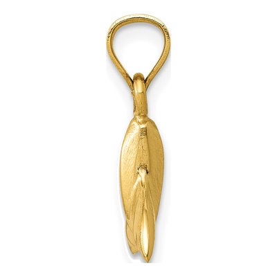 14K Yellow Gold 3-D Whale Tail Pendant – view 3