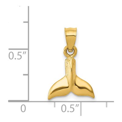 14K Yellow Gold 3-D Whale Tail Pendant – view 4