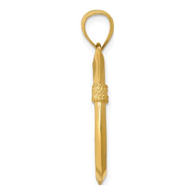 14K Yellow Gold Whale Tail Pendant – view 3