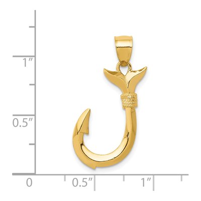 14K Yellow Gold Whale Tail Pendant – view 4