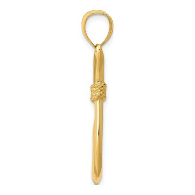 14K Yellow Gold 3-D Whale Tail Pendant – view 3