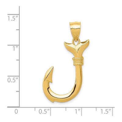 14K Yellow Gold 3-D Whale Tail Pendant – view 4
