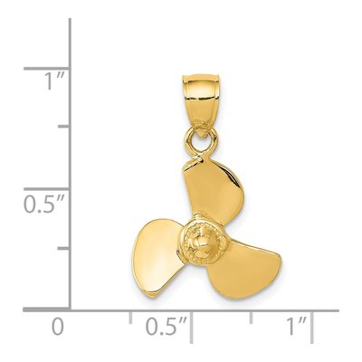14K Yellow Gold Propeller Pendant – view 4
