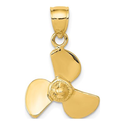 14K Yellow Gold Propeller Pendant
