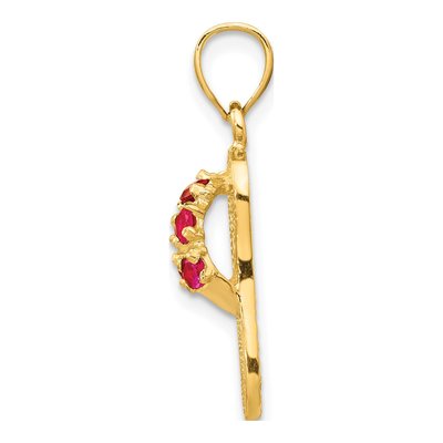 14K Yellow Gold CZ 3D January Birthstone Flip Flop Pendant – view 3