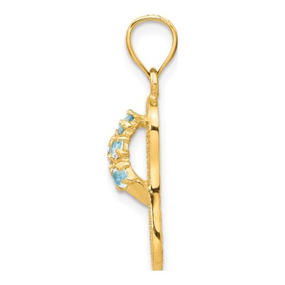 14K Yellow Gold CZ March Birthstone Flip Flop Pendant – view 3