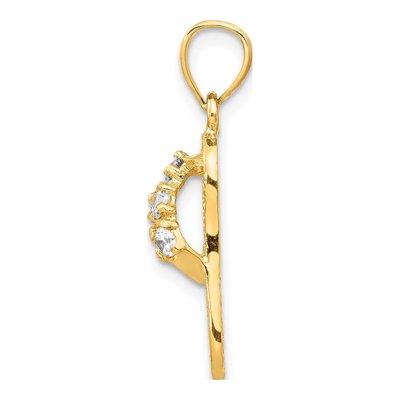 14K Yellow Gold CZ April Flip Flop Pendant – view 3