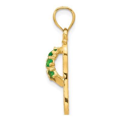 14K Yellow Gold CZ May Birthstone Flip Flop Pendant – view 3