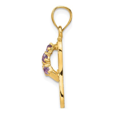 14K Yellow Gold CZ June Birthstone Flip Flop Pendant – view 3