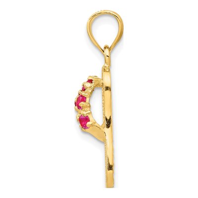 14K Yellow Gold CZ July Birthstone Flip Flop Pendant – view 3