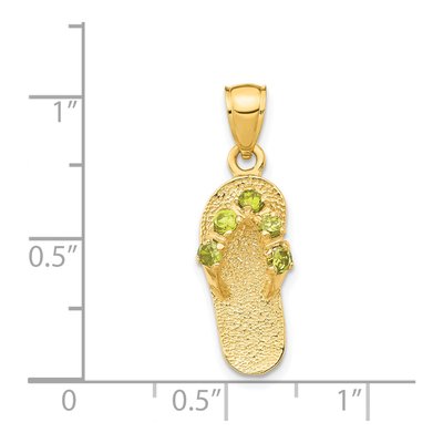14K Yellow Gold CZ Flip Flop Birthstone Pendant – view 4