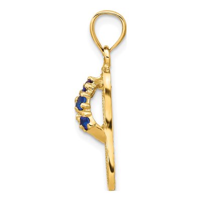 14K Yellow Gold CZ September Birthstone Flip Flop Pendant – view 3
