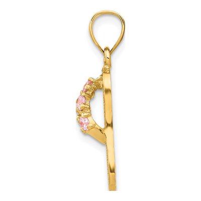 14K Yellow Gold CZ October Birthstone Flip Flop Pendant – view 3