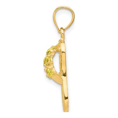14K Yellow Gold CZ Flip Flop Birthstone Pendant – view 3