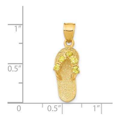 14K Yellow Gold CZ Flip Flop Birthstone Pendant – view 4