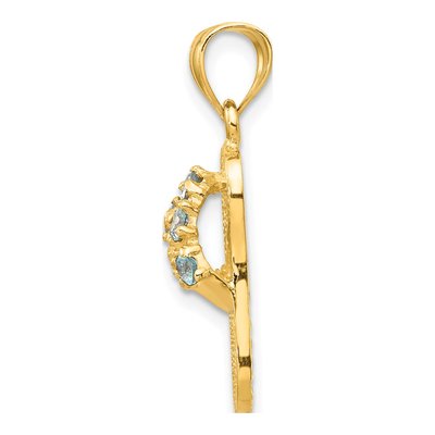 14K Yellow Gold CZ December Birthstone Flip Flop Pendant – view 3
