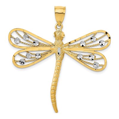 14K Yellow Gold Dragonfly Pendant