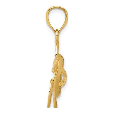 14K Yellow Gold Open Turtle Pendant – view 3