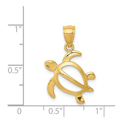 14K Yellow Gold Open Turtle Pendant – view 4