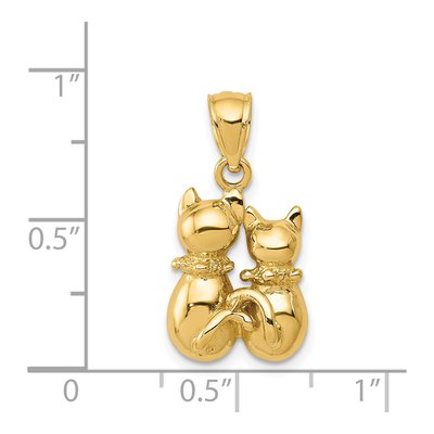 14K Yellow Gold Big Little Cats Pendant – view 5
