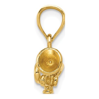 14K Yellow Gold 3-D Trumpet Pendant – view 3
