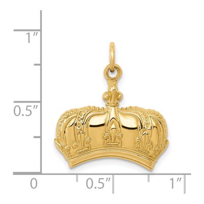 14K Yellow Gold Fleur de Lis Crown Charm – view 4
