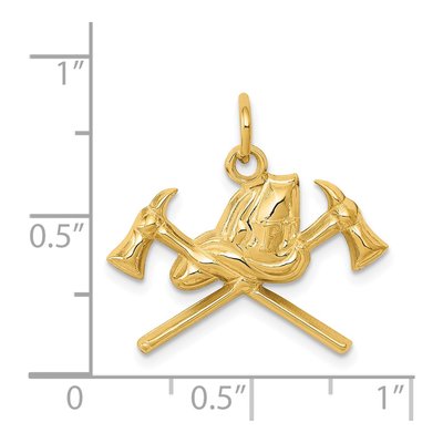 14K Yellow Gold Fire Department Insignia Charm – view 4