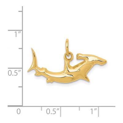 14K Yellow Gold Hammerhead Shark Pendant – view 4