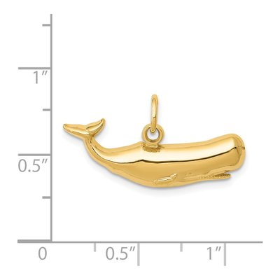 14K Yellow Gold Sperm Whale Pendant – view 4