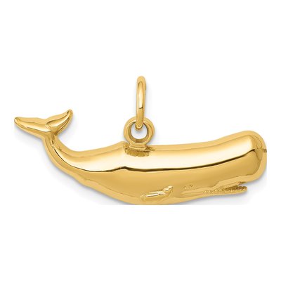 14K Yellow Gold Sperm Whale Pendant