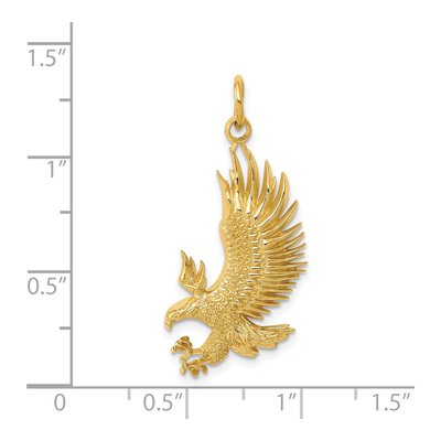 14K Yellow Gold Bald Eagle Pendant – view 4