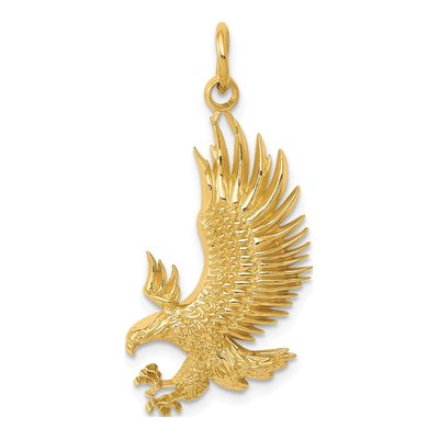 14K Yellow Gold Bald Eagle Pendant