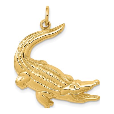 14K Yellow Gold Alligator Pendant
