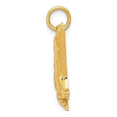 14K Yellow Gold Howling Wolf Pendant – view 3