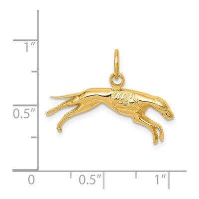 14K Yellow Gold Greyhound Pendant – view 4