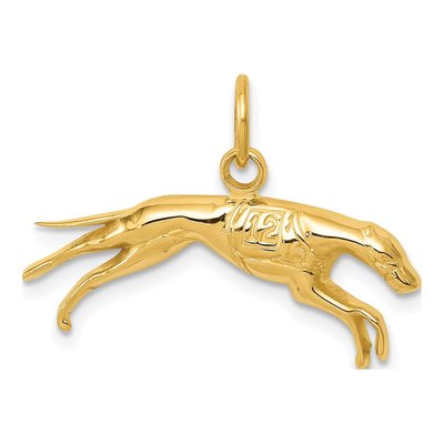 14K Yellow Gold Greyhound Pendant