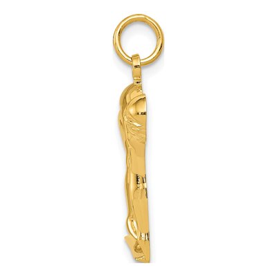14K Yellow Gold Swimmer Diver Pendant – view 3