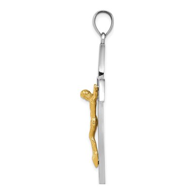 14K Two-Tone Gold Crucifix Pendant – view 3